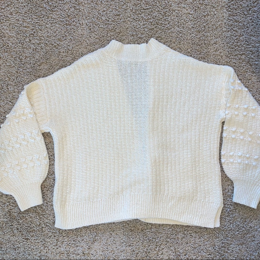 Madewell Bobble Cardigan Sweater Bright Ivory Size Medium - Picture 2 of 11